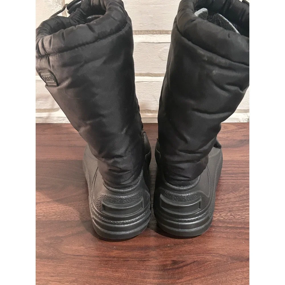 Sorel‎ Snow Pack Kids Black Winter Snow Boots Size 3 Insulated Waterproof Sled